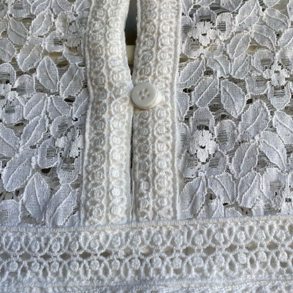 NWT - Max Studio Sleeveless Crochet Lace Cotton Gauze Woven White Top Size: S - Picture 8 of 10